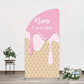 Aperturee Aperturee Sweet One Pink Girls Birthday Half Moon Arch Backdrop